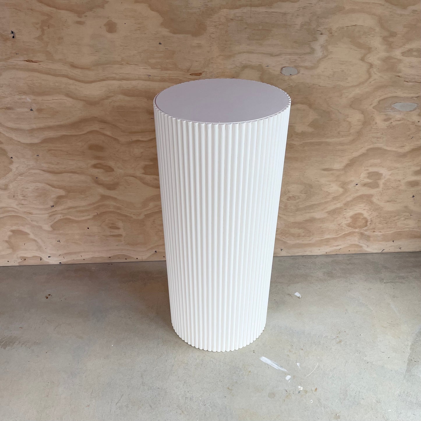 Cream Fluted plinth for hire Auckland