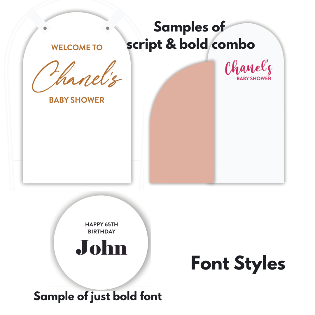 Font styles available for your custom sign 